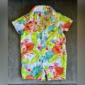 🌴🌺 Gap Baby Tropical Tiki Button-down Onesie Outfit
